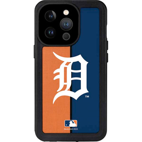 MLB Detroit Tigers Split iPhone 15 Pro Waterproof Case