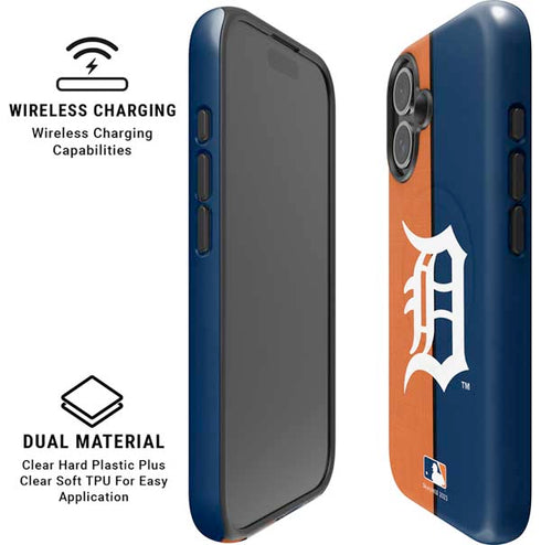 MLB Detroit Tigers Split iPhone 16 Plus Magsafe Impact Case