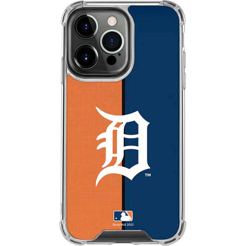 MLB Detroit Tigers Split iPhone 16 Pro Clear Case