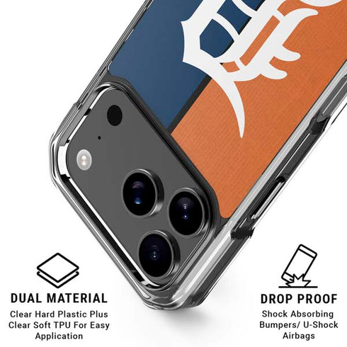 MLB Detroit Tigers Split iPhone 18 Pro Clear Case