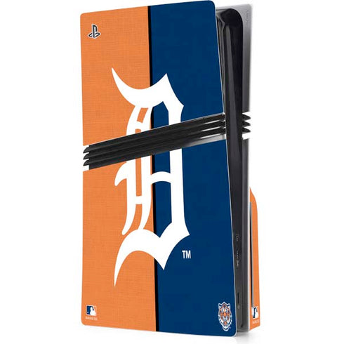 MLB Detroit Tigers Split PS5 Pro Disk Console Skin