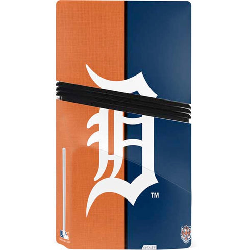 MLB Detroit Tigers Split PS5 Pro Disk Console Skin