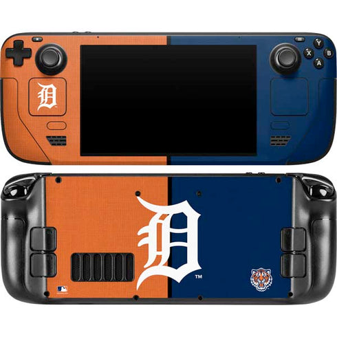 MLB Detroit Tigers Split Steam Deck Handheld Gaming Computer OLED Skin