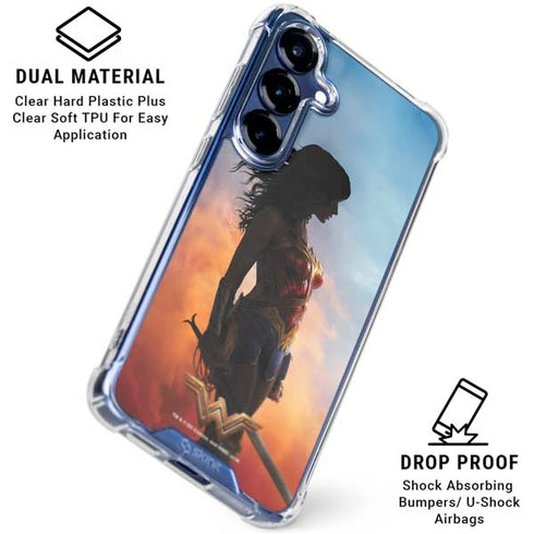 DC Comics Wonder Woman Movie Poster Stance Pose Galaxy S25 Plus Clear Case