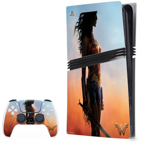 DC Comics Wonder Woman Movie Poster Stance Pose PS5 Pro Bundle Skin