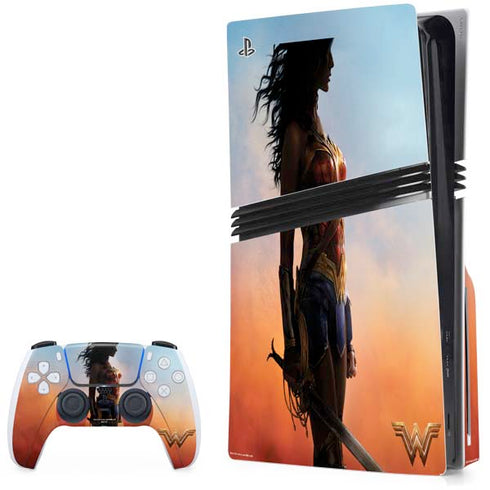 DC Comics Wonder Woman Movie Poster Stance Pose PS5 Pro Disk Bundle Skin