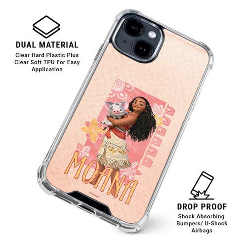Disney Princess Moana and Pua iPhone 15 Plus Clear Case