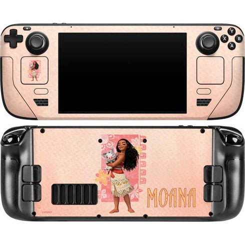 Disney Princess Moana and Pua Steam Deck Handheld Gaming Computer OLED Skin