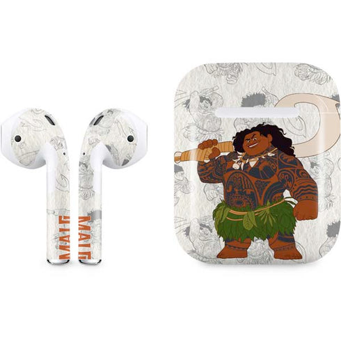 Disney Princess Moana Maui Pattern Apple AirPods Skin
