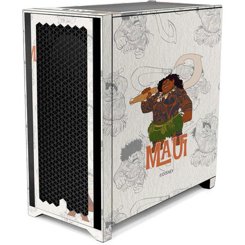 Disney Princess Moana Maui Pattern Corsair 4000D Tempered Glass Mid-Tower ATX Case Skin