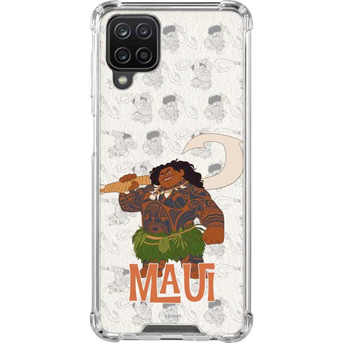 Disney Princess Moana Maui Pattern Galaxy A12 Clear Case