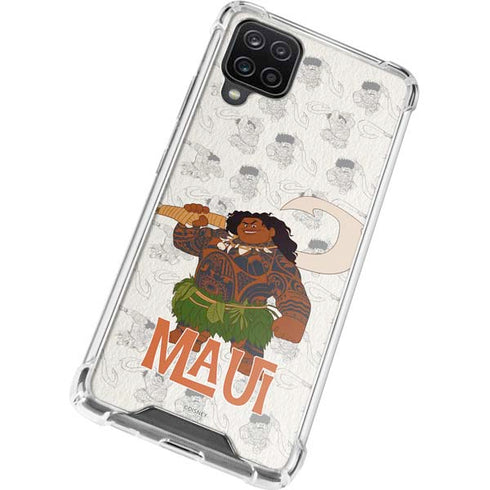 Disney Princess Moana Maui Pattern Galaxy A12 Clear Case