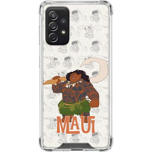 Disney Princess Moana Maui Pattern Galaxy A72 5G Clear Case