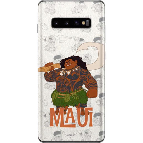 Disney Princess Moana Maui Pattern Galaxy S10 Plus Skin