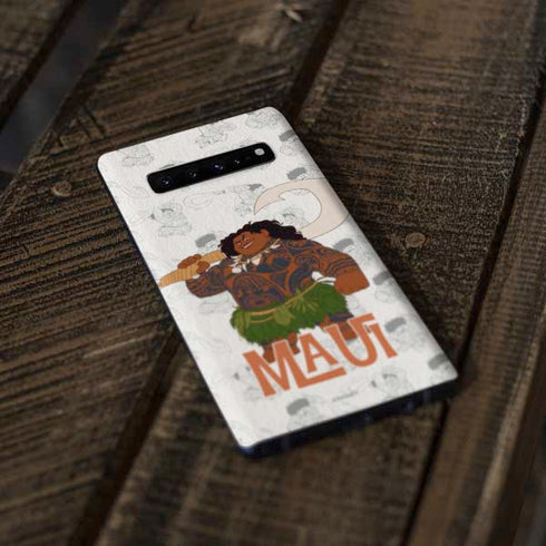 Disney Princess Moana Maui Pattern Galaxy S10 Plus Skin