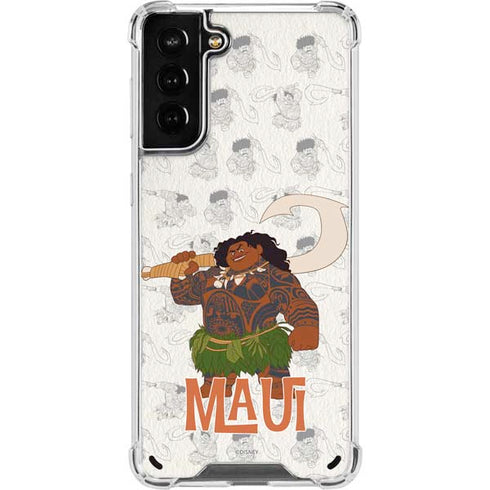 Disney Princess Moana Maui Pattern Galaxy S21 Plus 5G Clear Case
