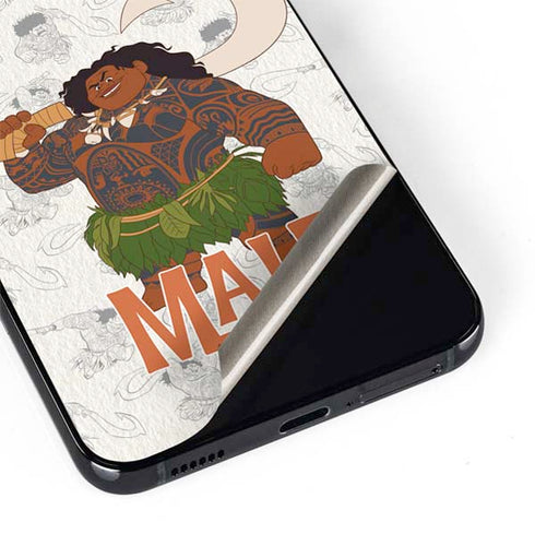 Disney Princess Moana Maui Pattern Galaxy S22 Skin