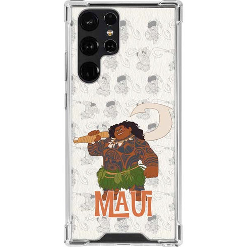 Disney Princess Moana Maui Pattern Galaxy S22 Ultra Clear Case