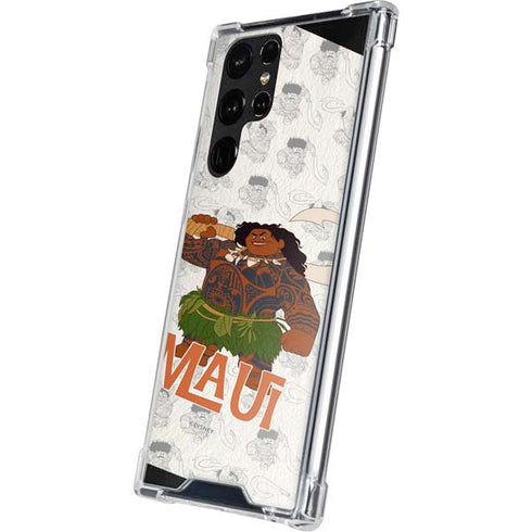 Disney Princess Moana Maui Pattern Galaxy S22 Ultra Clear Case