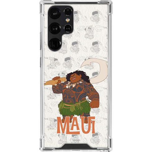 Disney Princess Moana Maui Pattern Galaxy S23 Ultra Clear Case