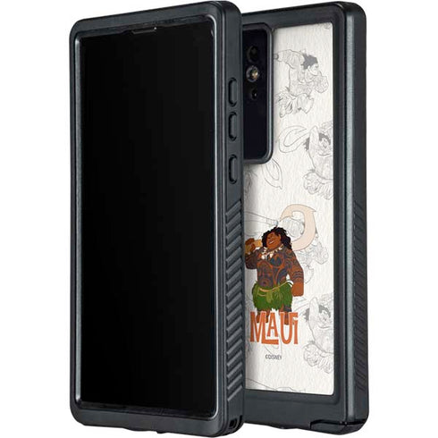 Disney Princess Moana Maui Pattern Galaxy S24 Ultra Waterproof Case