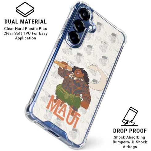 Disney Princess Moana Maui Pattern Galaxy S25 Plus Clear Case