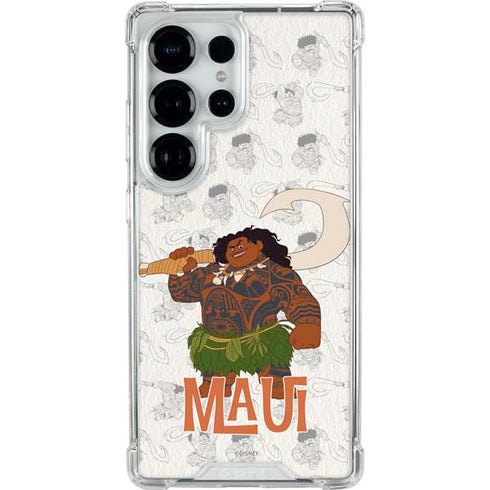 Disney Princess Moana Maui Pattern Galaxy S25 Ultra Clear Case