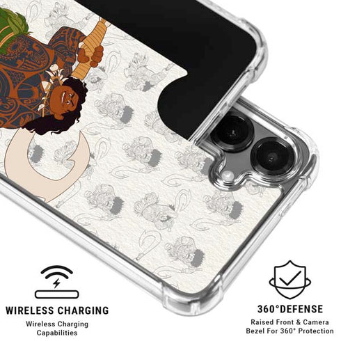Disney Princess Moana Maui Pattern Galaxy S26 Clear Case