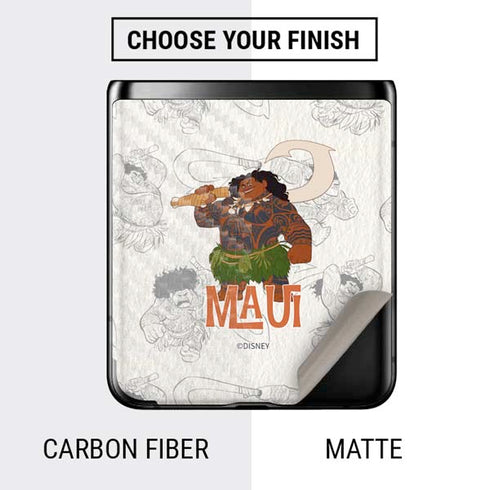 Disney Princess Moana Maui Pattern Galaxy Z Flip Skin