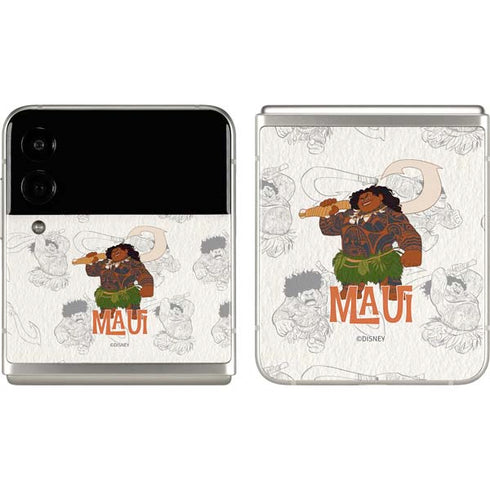 Disney Princess Moana Maui Pattern Galaxy Z Flip3 5G Skin
