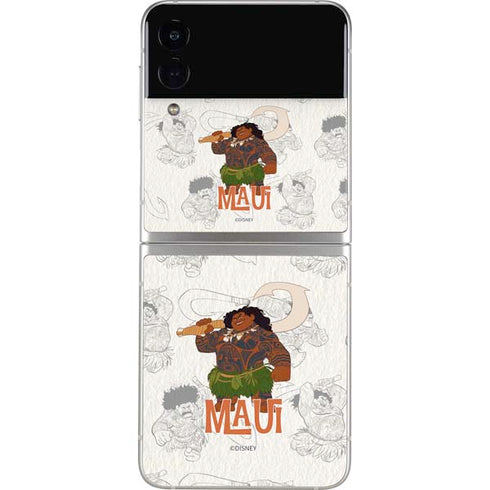 Disney Princess Moana Maui Pattern Galaxy Z Flip3 5G Skin