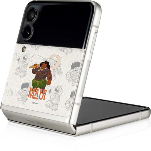 Disney Princess Moana Maui Pattern Galaxy Z Flip3 5G Skin