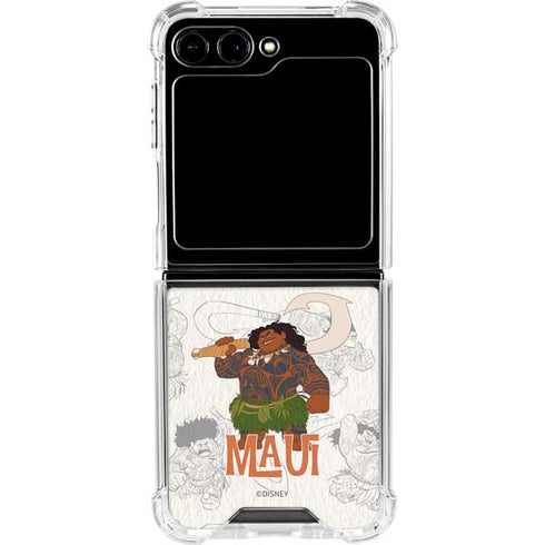 Disney Princess Moana Maui Pattern Galaxy Z Flip6 Clear Case