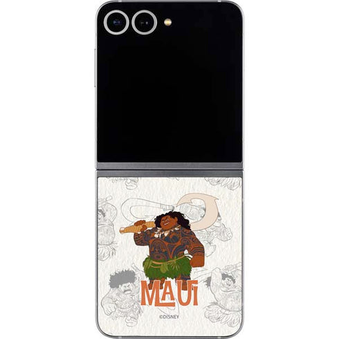 Disney Princess Moana Maui Pattern Galaxy Z Flip6 Skin