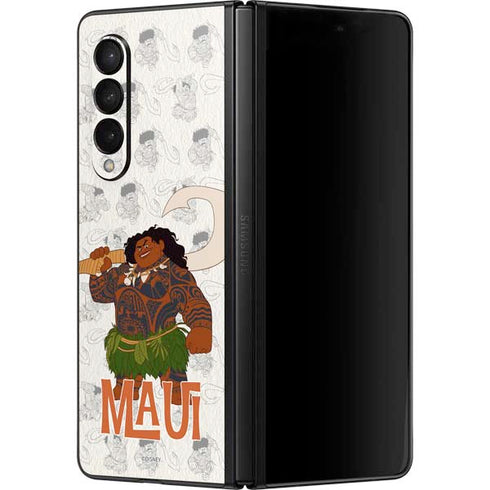 Disney Princess Moana Maui Pattern Galaxy Z Fold3 5G Skin