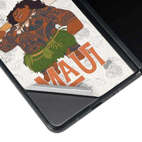 Disney Princess Moana Maui Pattern Galaxy Z Fold3 5G Skin
