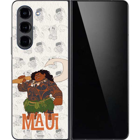 Disney Princess Moana Maui Pattern Galaxy Z Fold5 5G Skin