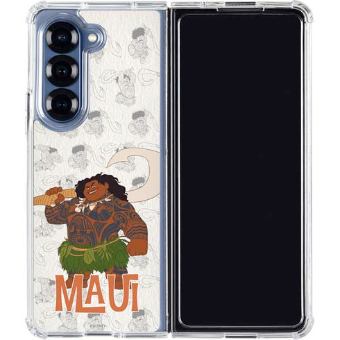 Disney Princess Moana Maui Pattern Galaxy Z Fold6 Clear Case