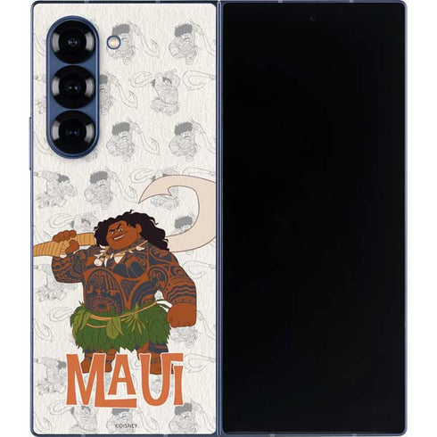 Disney Princess Moana Maui Pattern Galaxy Z Fold6 Skin