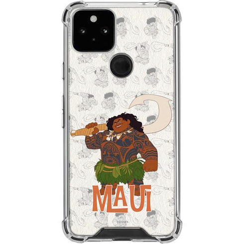 Disney Princess Moana Maui Pattern Google Pixel 5 Clear Case