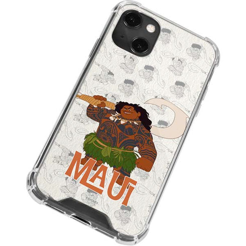 Disney Princess Moana Maui Pattern iPhone 13 Mini Clear Case