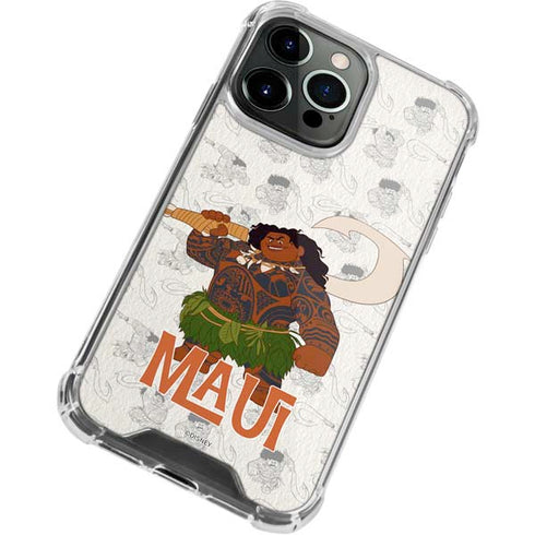 Disney Princess Moana Maui Pattern iPhone 13 Pro Max Clear Case