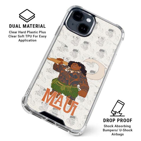 Disney Princess Moana Maui Pattern iPhone 14 Plus Clear Case