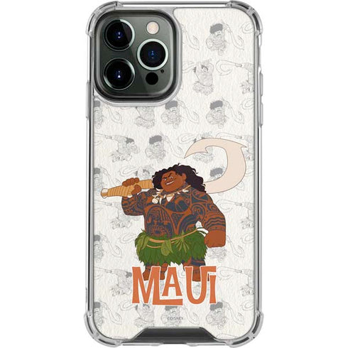 Disney Princess Moana Maui Pattern iPhone 14 Pro Max Clear Case