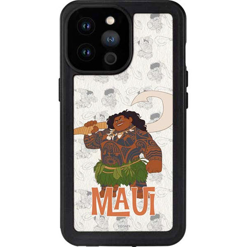 Disney Princess Moana Maui Pattern iPhone 14 Pro Max Waterproof Case