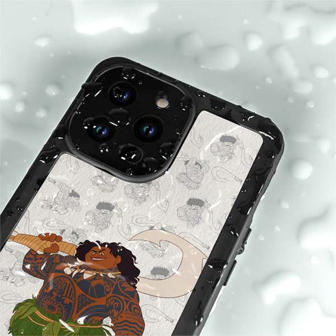 Disney Princess Moana Maui Pattern iPhone 14 Pro Max Waterproof Case