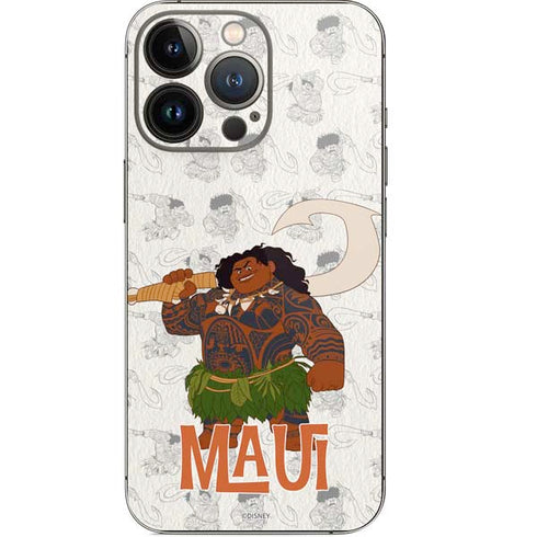 Disney Princess Moana Maui Pattern iPhone 14 Pro Skin