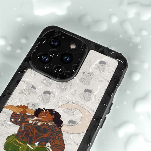 Disney Princess Moana Maui Pattern iPhone 14 Pro Waterproof Case