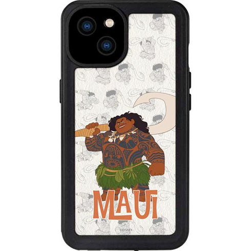 Disney Princess Moana Maui Pattern iPhone 15 Plus Waterproof Case