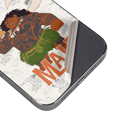 Disney Princess Moana Maui Pattern iPhone 15 Pro Skin